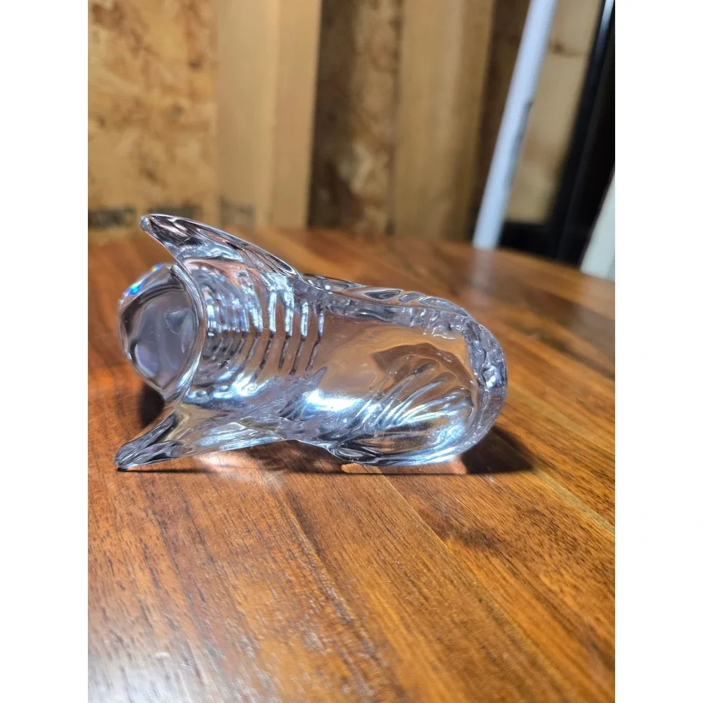 Baccarat Crystal Walrus Figurine Paperweight Made in France Clear Glass Animal
